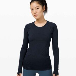 lululemon Athletica True Navy Swiftly Tech Long Sleeve Top Size 10